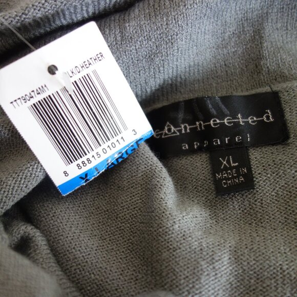 NWT CONNECTED APPAREL Black Gray Tan Cowl Neck Sweater Dress – XL - Picture 4 of 5